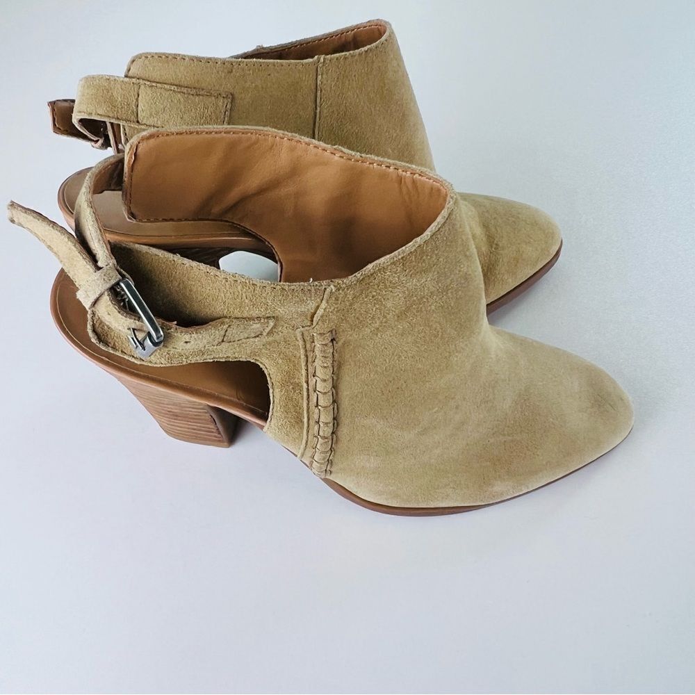 Franco Sarto Booties Boots Ankle Suede Leather Tan 6.5  New - Picture 2 of 8